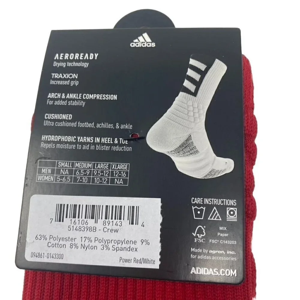 Adidas Basketball CREATOR 365 CREW SOCKS Sz Med/ Men's Shoe size 6.5-9/ Wm 7-10